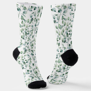 Chaussette Motif Eucalyptus aquarelle
