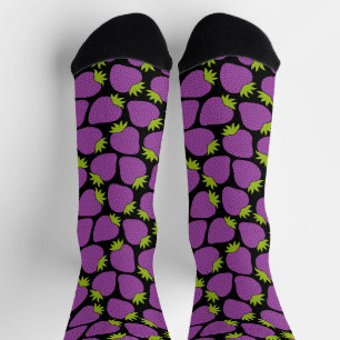 Chaussette Motif Fantaisiste de Fraise Halloween Violet