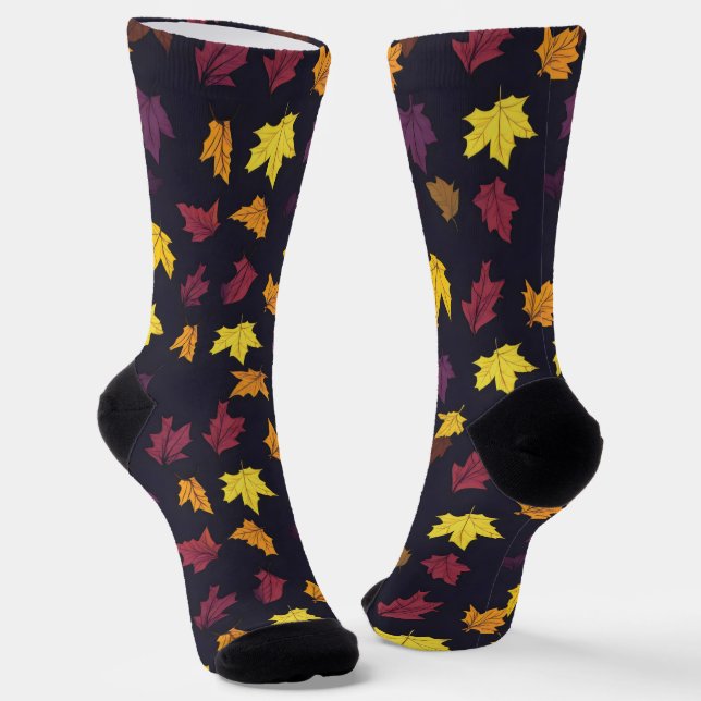 Chaussette Motif Feuille d'automne (Angulaire)