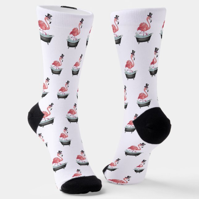 Chaussette Motif Flamant de Dessin Animé (Angulaire)