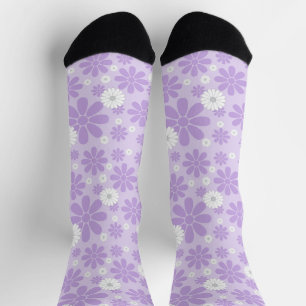 Chaussette Motif Floral Pastel LAVANDE