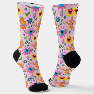 Chaussette Motif floral rose de la rue Sésame
