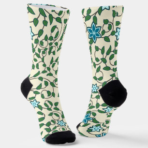 Chaussette Motif floral sans couture sur fond beige
