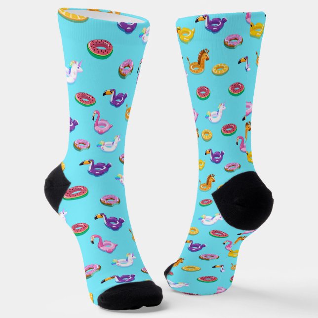 Chaussette Motif flottant de la piscine d'été (Angulaire)