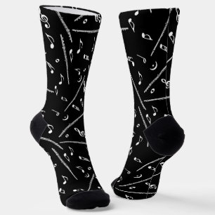 Chaussette Motif Flue Music Notes