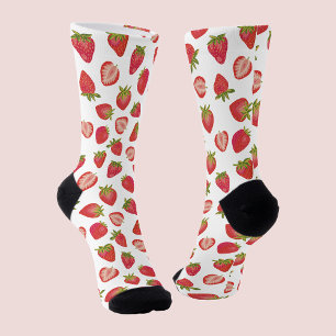 Chaussette Motif Fraise d'Été
