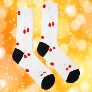 Chaussette Motif Fruit cerise