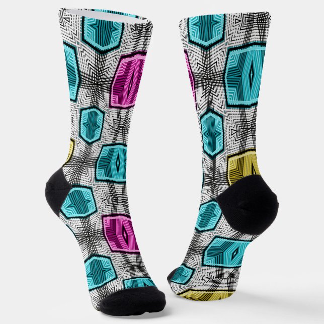 Chaussette Motif géométrique 60 rétro (Angulaire)