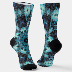Chaussette Motif géométrique bleu avec éclat radieux