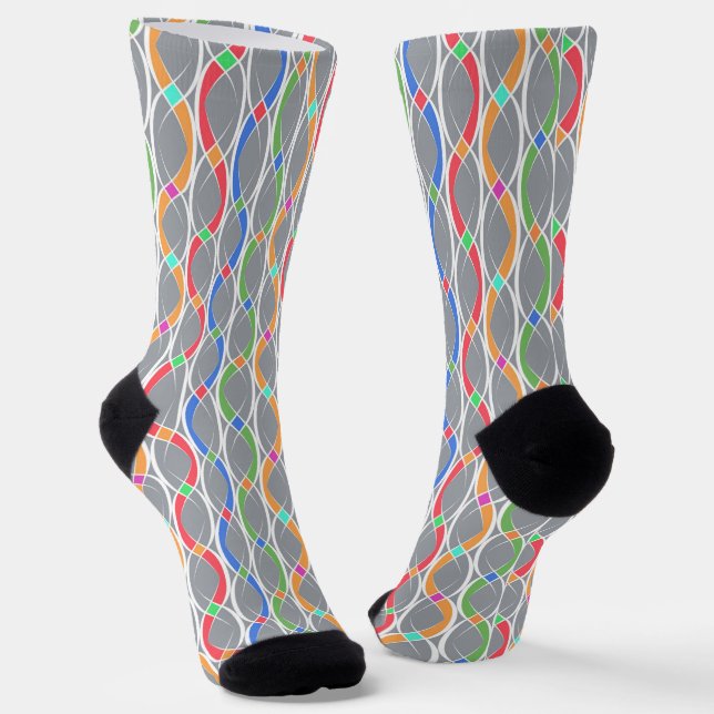 Chaussette Motif géométrique coloré. (Angulaire)