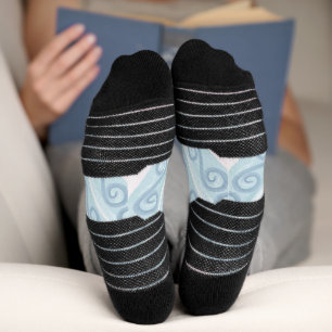 Chaussette Motif géométrique diamant bleu