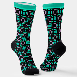 Chaussette Motif géométrique en vert et en couleurs géométriq
