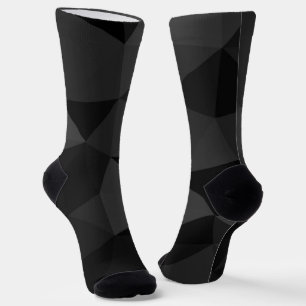 Chaussette Motif géométrique gris foncé et noir