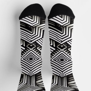 Chaussette Motif géométrique monochrome abstrait moderne et a