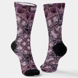 Chaussette Motif géométrique violet avec symétrie complexe