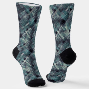 Chaussette Motif grunge abstrait texturé gris bleu.