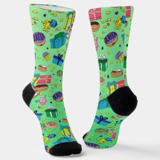 Chaussette Motif Hanoukka vert
