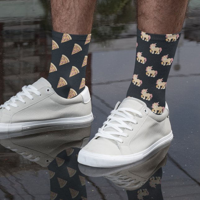 Chaussette Motif inégal de Pizza et Unicorns (Créateur téléchargé)