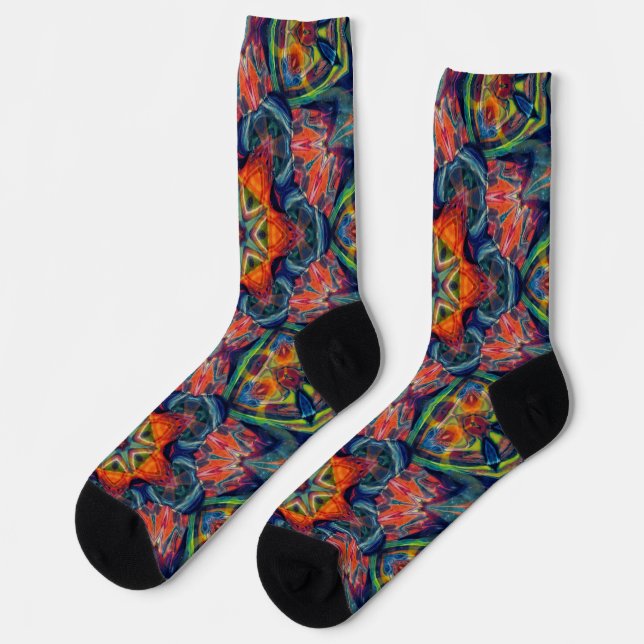 Chaussette Motif Kaleidoscope couleur psychédélique (Gauche)