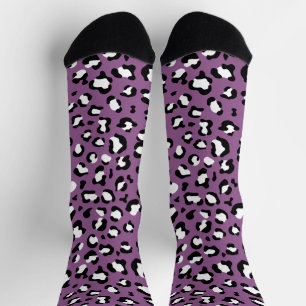 Chaussette Motif léopard, Spots léopards, Leopard pourpre