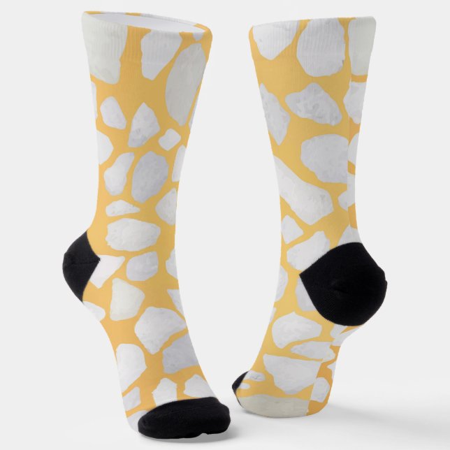 Chaussette Motif moderne Orange White Terrazzo (Angulaire)