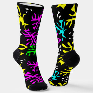 Chaussette motif néon multicolore Abstrait