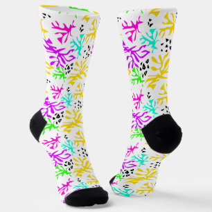 Chaussette motif néon multicolore Abstrait