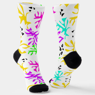 Chaussette motif néon multicolore Abstrait
