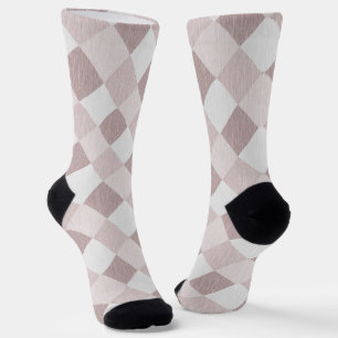 Chaussette Motif Oblique de  géométrique beige et gris