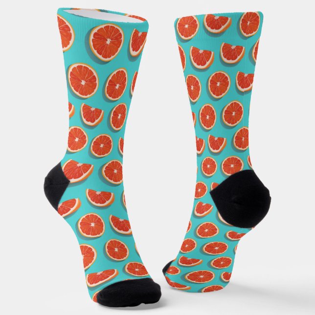 Chaussette Motif orange juteux doux (Angulaire)