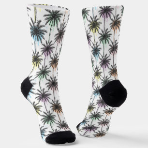 Chaussette Motif Paint Drop Palm Tree