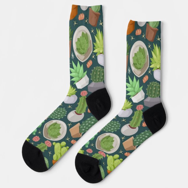 Chaussette motif plante (Gauche)