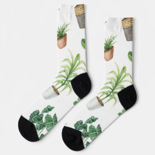 Chaussette motif plante