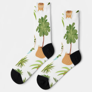 Chaussette motif plante