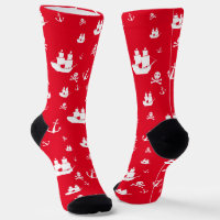 Motif rouge Ancre pirate