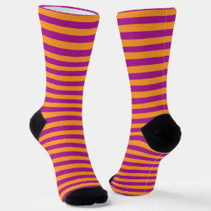 Chaussette Motif sans couleur violet orange