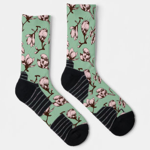 Chaussette Motif sans couture avec bourgeons floraux des arbr
