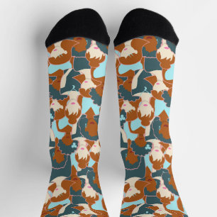 Chaussette Motif sans couture avec filles noires et blanches