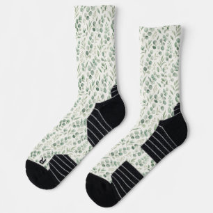 Chaussette Motif sans couture de feuilles d'eucalyptus minima