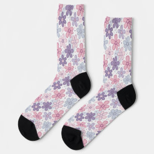 Chaussette Motif sans couture de fleurs Y2K