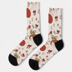 Chaussette Motif sans couture de Noël de Corgi mignon