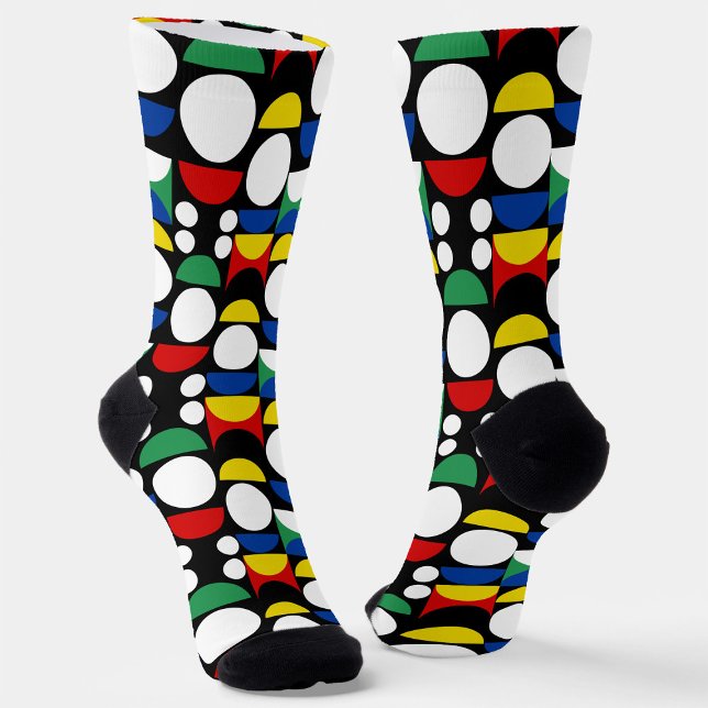 Chaussette Motif scandinave noir du Bauhaus du milieu du sièc (Créateur téléchargé)