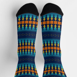 Chaussette Motif Southwest Sunset Pines and Stars