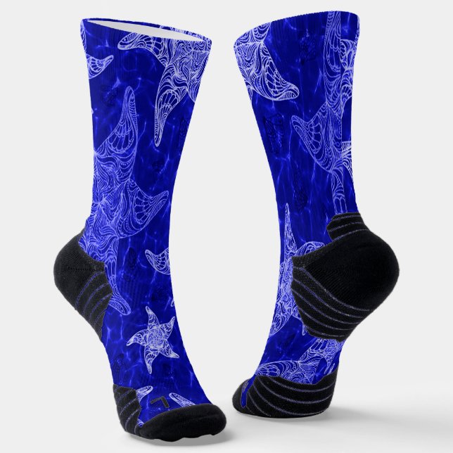Chaussette Motif Starfish bleu (Angulaire)