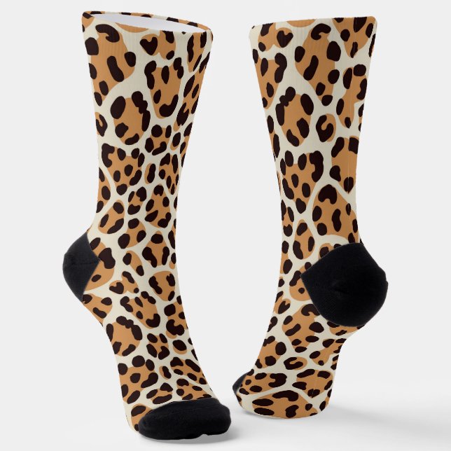 Chaussette Motif tacheté d'animal, orange, brun, Chaussettes  (Angulaire)