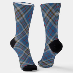 Chaussette Motif Tartan Thompson Carreaux Gris Bleu