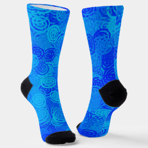 Chaussette Motif Tourbillons Bleus