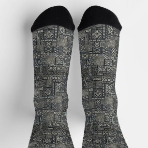 Chaussette Motif traditionnel de tissu Tapa polynésien