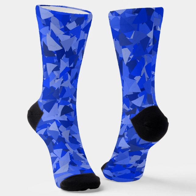 Chaussette Motif Triangle Bleu (Angulaire)
