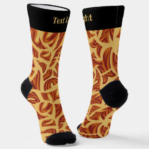 Chaussette Motif tribal ethnique chaussettes orange marron be
